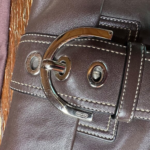 Vintage Coach Y2K Brown Leather Shoulder Bag With Dust Bag - Picture 11 of 15